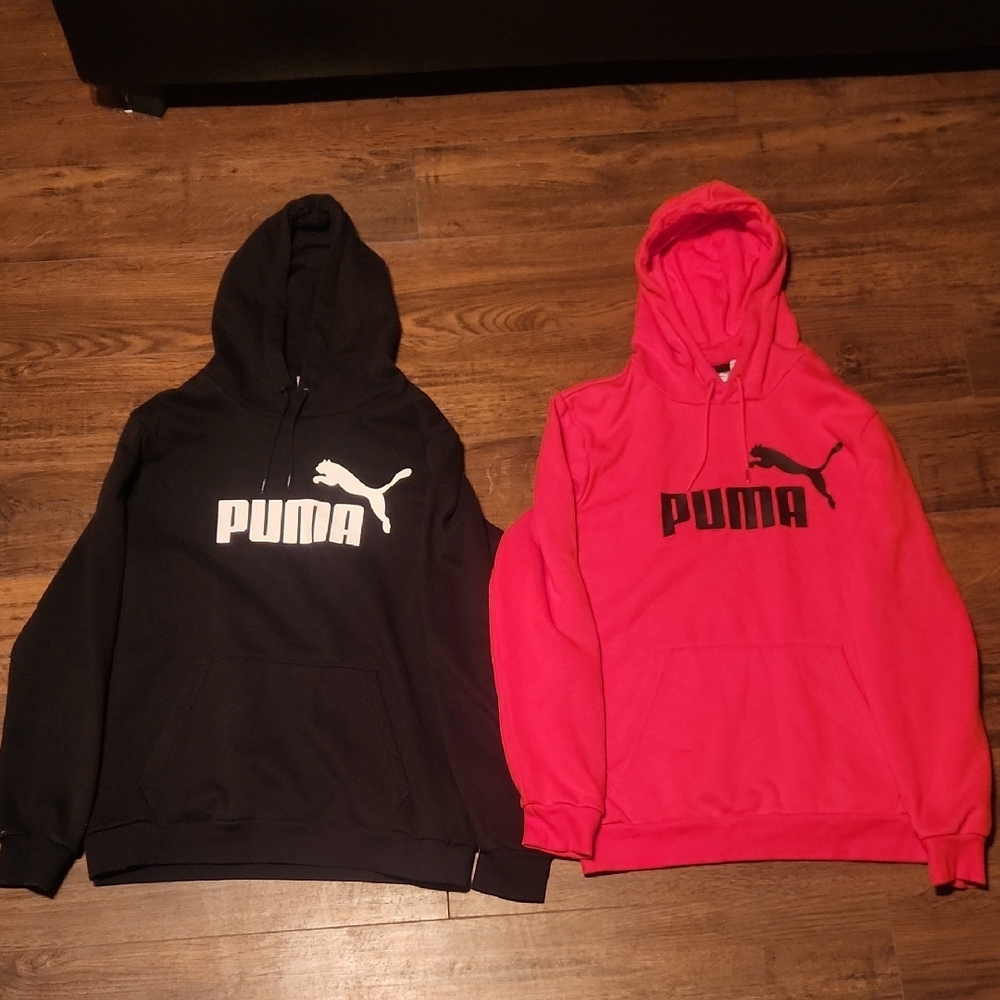 Puma Men's Black and Red Hoodies - Picture 1 of 4
